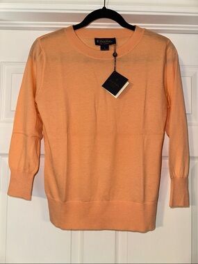 Brooks Brothers Women’s Peach Crewneck Cashmere Sweater sz M